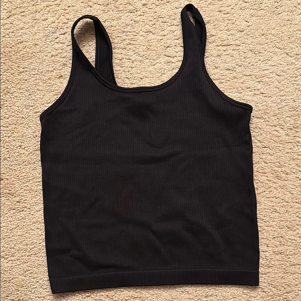 Black Ribbed Tank Top